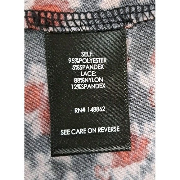 Torrid Maxi Dress 4 Black Red Roses Lace Inserts Flutter Sleeve Asymmetrical Hem - Picture 6 of 13